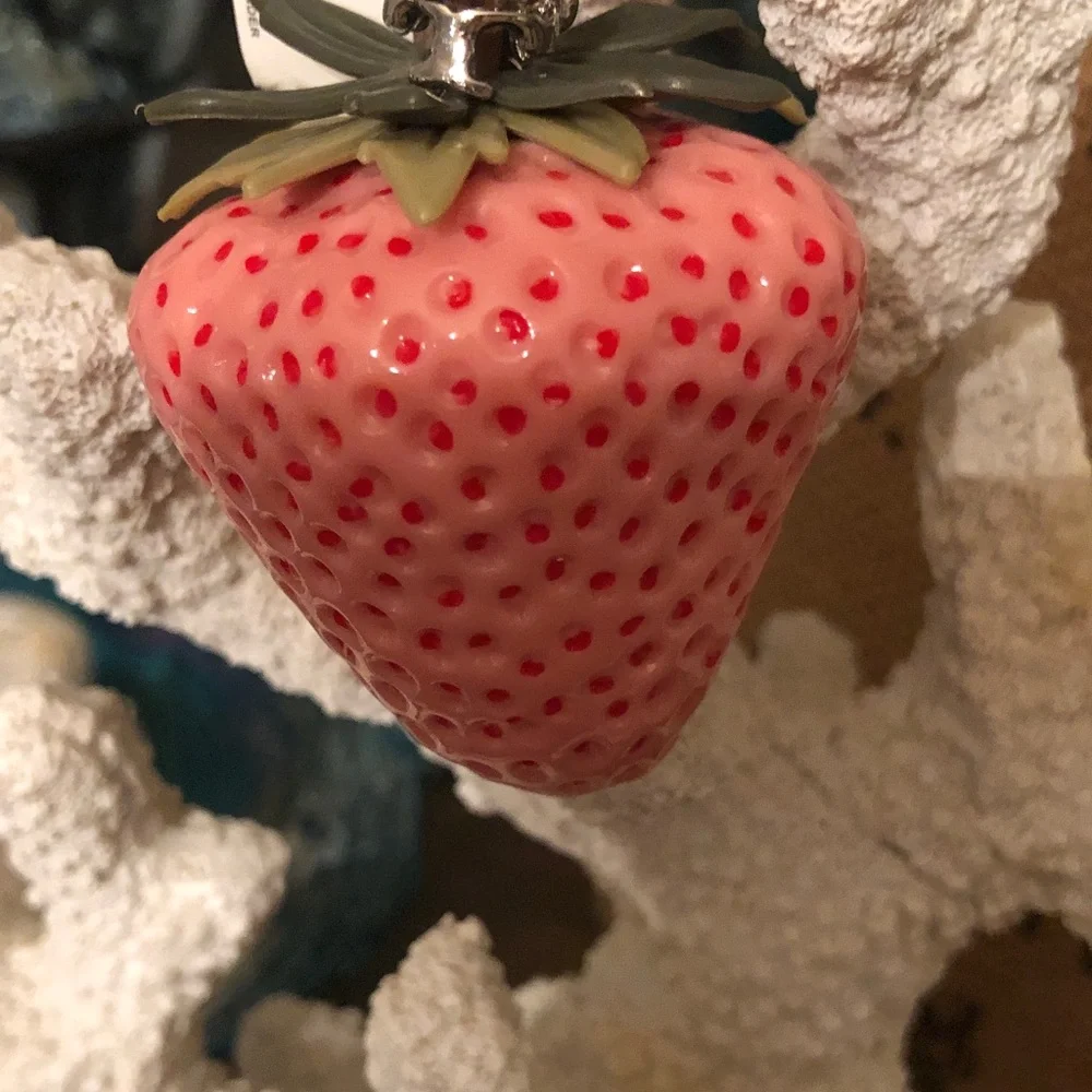 Authentic New with tag. Tory Burch Pink Strawberry bag charm.